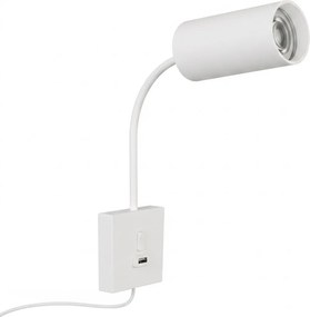 Immax 08296L - Nástenné svietidlo s USB PUNTO 1xGU10/9W/230V biele