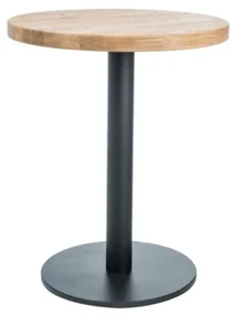 Jedálenský stôl Puro II, priemer 60 cm, dub / čierna
