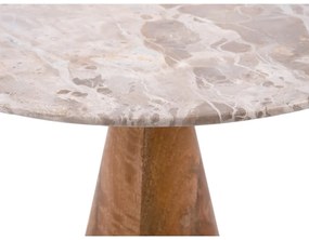 Okrúhly odkladací stolík s doskou v dekore mramoru ø 40 cm Force – Leitmotiv