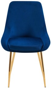 Sada 2 ks jedálenskej stoličky Elmira zamat - tmavomodrá