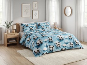 Obliečky z mikrovlákna SKY PANDA modré Rozmer obliečky: 70 x 80 cm | 140 x 200 cm