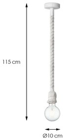 Luster na lanku LEONARDO ROPE 1xE27/10W/230V biela