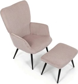 Kreslo ružové s podnožkou AK-L7285 PINK6