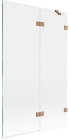 Mexen Lunar, 2-krídlová vaňová zástena pravá 110 x 150 cm, číre sklo, medená matná, 897-110-100-65-00-P