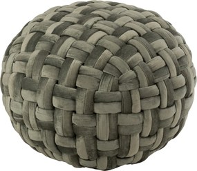 Zelený guľatý prepletaný puf Crocheted - Ø 48 * 35 cm