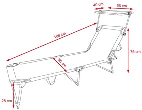 Relaxačné lehátko s nastaviteľnou strieškou SEBASTIAN