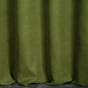 Olivový záves ADORE z mäkkej látky s velúrovou štruktúrou  - šité na mieru