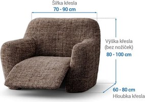 Bielastické poťahy VITTORIA hnedá relaxačné kreslo (š. 70 - 90 cm)