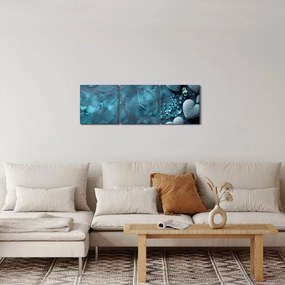 Obraz - Kamene tvaru srdca (s hodinami) (90x30 cm)