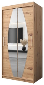 Šatníková skriňa 100 cm Eclipse (dub artisan + dub artisan). Akcia -58%. Vlastná spoľahlivá doprava až k Vám domov. 1063381