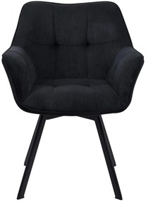 Jedálenská stolička Jordi Cord - čierna