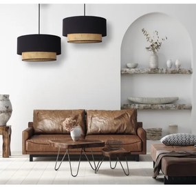 Duolla - Luster na lanku BOHO 1xE27/15W/230V pr. 45 cm čierna/ratan