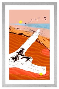 Plagát s paspartou zátišie pláže - 60x90 white