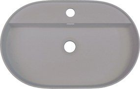 Deante Umývadlo na dosku Silia 55x35 cm - CQS SU6B, granit, sivá metalic