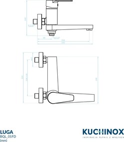 Kuchinox Luga, vaňová batéria s otočným výtokom, chrómová, LAV-BQL_01FD