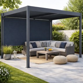 Bočná zástena pre bioklimatickú pergolu BestBerg BBP-W370 / 370 × 204 cm / sivá