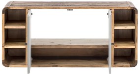 furniture-nabytek.cz - Masívna zostava kúpeľňového nábytku Dingle III z recyklovanej borovice a MDF, lakovaná, prírodná a šedá