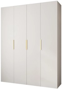 Šatníková skriňa 190 cm Carmela 40-4 (biela + zlatá). Akcia -20%. Vlastná spoľahlivá doprava až k Vám domov. 1126670