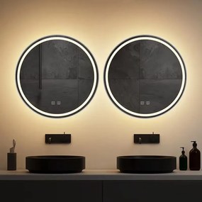 Tutumi Rea, LED kúpeľňové zrkadlo v kovovom ráme 80cm MMJ, brúsená oceľ, HOM-06507