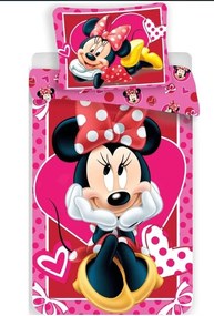 Jerry Fabrics Bavlnené obliečky  Minnie Hearts 02  140x200/70x90 cm