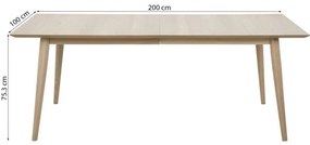 Jídelní rozkládací stůl Century 200 cm bělený dub