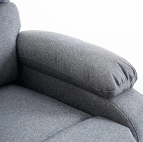 Relaxačné polohovacie TV kreslo VELORA — látka, sivá, nosnosť 130 kg