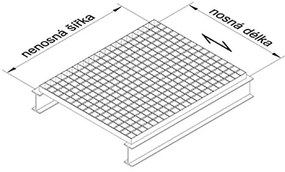 Oceľový podlahový rošt 50 x 100 x 3 cm