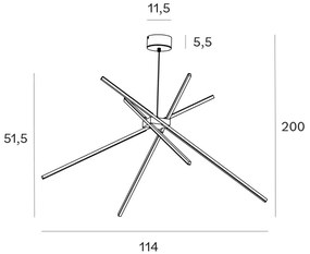 MAXLIGHT P0412 - LED Luster na lanku SPIDER LED/33W/230V čierna