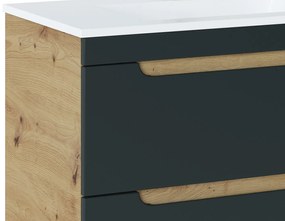 Závěsná skříňka pod umyvadlo Aruba 8201 50 cm dub craft zlatý/vesmírně šedá mat