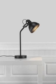 NORDLUX Priemyselná kovová stolová lampa ASLAK, 1xE27, 15W, čierna