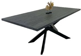 Jedálenský stôl DIAMOND dub halifax čierny / čierna 180 cm
