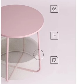 Odkladací stolík NOIRA ružová/biela