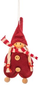 Textilná ručne vyrobená vianočná ozdoba 13 cm Gnome Girl – Sass & Belle