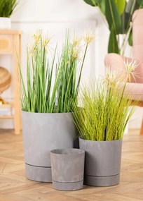 Květináč s podmiskou AZALEA 35 cm šedý beton