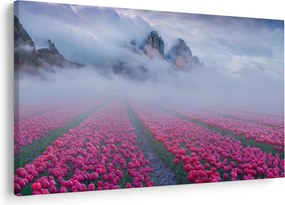 Obraz - Krajina s tulipánovými poľami (90x60 cm)