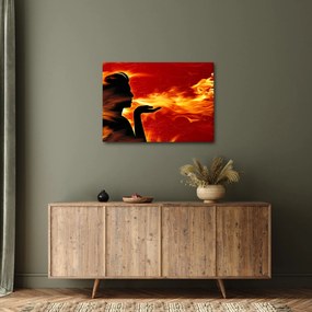 Obraz zeny s plameňmi (70x50 cm)