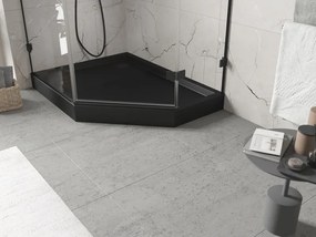 Mexen Flow+, päťuholníková sprchová vanička, ľavá, 90 x 80 cm, čierna matná, 46P708090LH