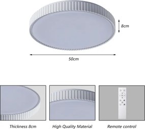 Brilagi - stmievateľné LED stropné svietidlo CORVO LED/72W/230V 3000-6000K biela priemer 50 cm +DO