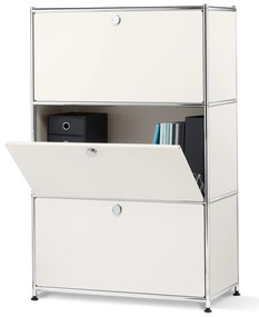 Kovový regál »CN3« s 3 výklopnými priehradkami, biely