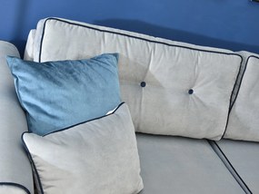 Pohovka dvojsedačka Bacteria (modrá + dub). Akcia -20%. Vlastná spoľahlivá doprava až k Vám domov. 1136823