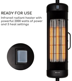 Blumfeldt Heat Guru Turbo, sálavý ohrievač, 2000 W, IP54, vonkajšie použitie, montáž na slnečníky