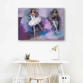 Obraz na plátně, Balerína fialová - 120x80 cm