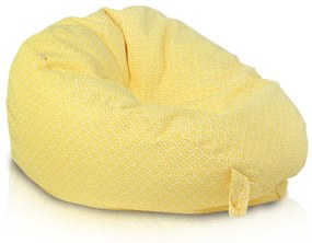 Sedací vak Meander bielo-žltý