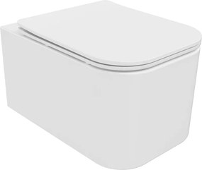 Mexen Elis závesné wc Rimless s toaletným Slim sedátkom z duroplastu, 52 x 34,5 cm, biela - 30910600