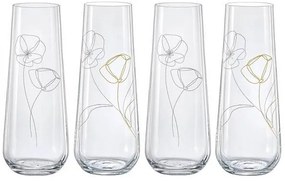 Crystalex Poháre na prosecco FLOWERS 250 ml, 4 ks