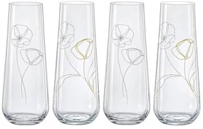 Crystalex Poháre na prosecco FLOWERS 250 ml, 4 ks