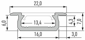Led-Labs LED profil LUMINES typ Z čierny elox 2,02m