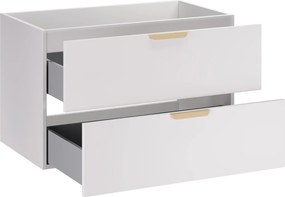 Závesná kúpeľňová skrinka Aster River s umývadlom 120 cm dub cremona/biela