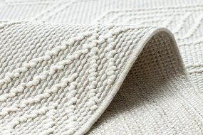 Koberec NANO EN14A Diamanty, slučkový, plocho tkaný, biely