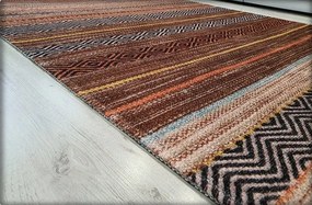 Moderný viacfarebný koberec Banco 1049 – hnedý odtieň Rozmer: 60x110 cm